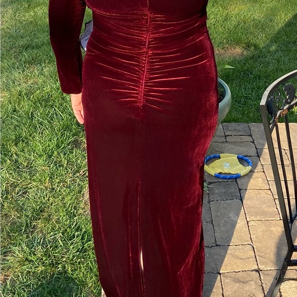 Velvet gown merlot color. NWT. Purchased for wedding but chose a different one. - Picture 4 of 6